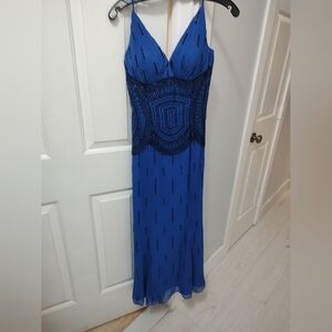 Pretty Blue Gown with Black Beaded Design (6)Mike Benet